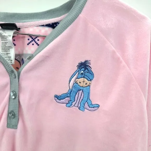 Disney Pink Super Soft Eeyore fleece pajama top, size M‎ - Picture 2 of 4